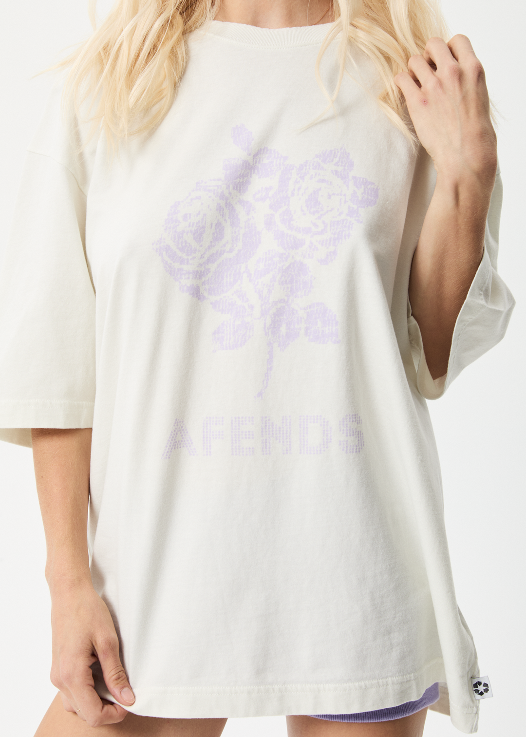 AFENDS Womens Solvie - Oversized Graphic T-Shirt - Off White 