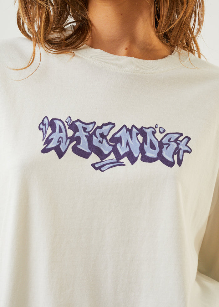 Afends Womens Tracks - Recycled Oversized T-Shirt - Off White 