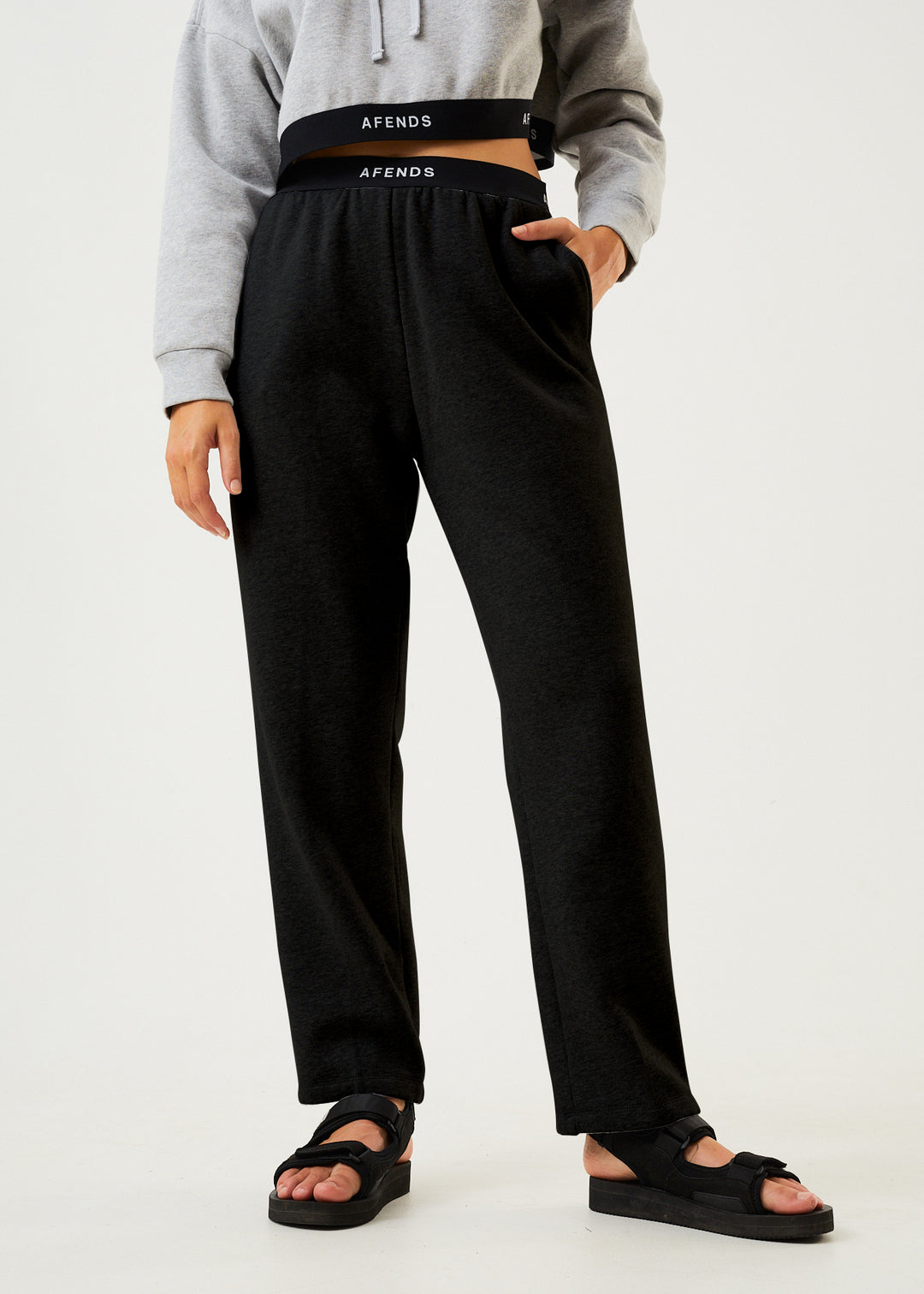 AFENDS Womens Homebase - Sweat Pants - Black 