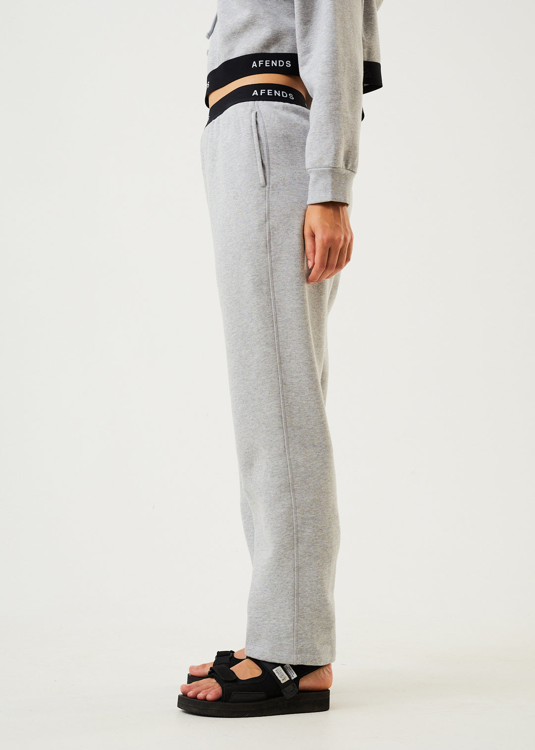 AFENDS Womens Homebase - Sweat Pants - Shadow Grey Marle 