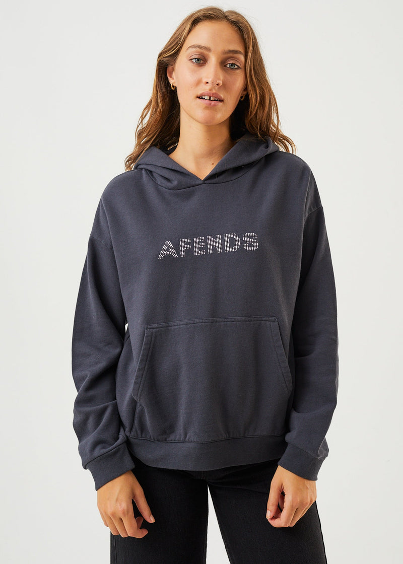 Afends Womens Glits - Recycled Hoodie - Charcoal