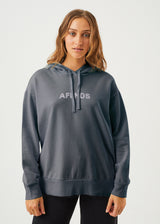 Afends Womens Dua - Recycled Hoodie - Charcoal - Afends womens dua   recycled hoodie   charcoal w222510 cha xs
