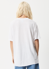 Afends Womens Elation - Hemp Oversized T-Shirt - White - Afends womens elation   hemp oversized t shirt   white 