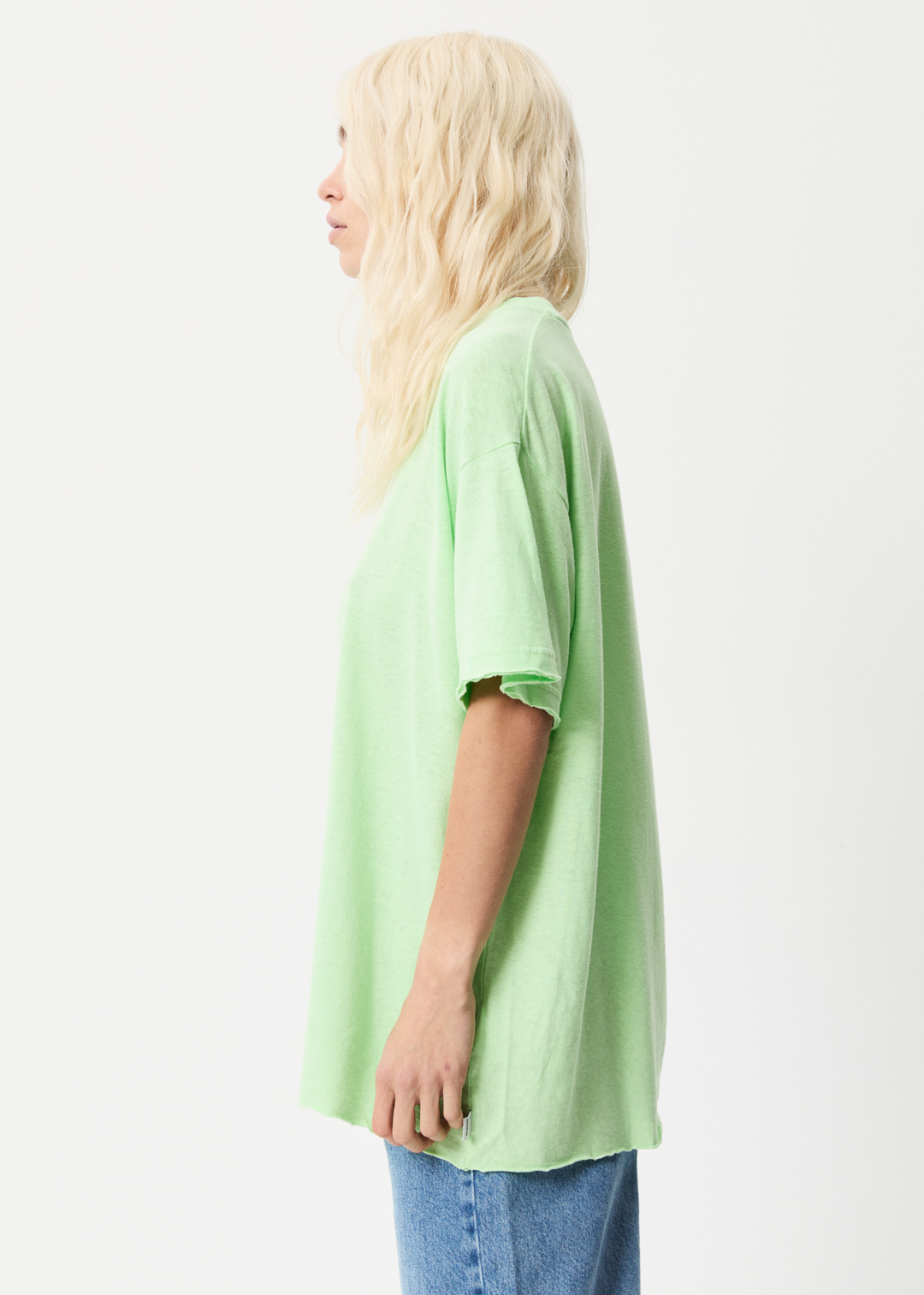 AFENDS Womens Elation - Oversized T-Shirt - Lime Green 