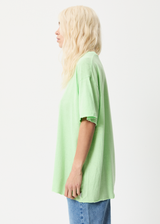 Afends Womens Elation - Hemp Oversized T-Shirt - Lime Green - Afends womens elation   hemp oversized t shirt   lime green 
