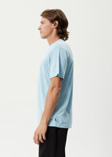 Afends Mens Coasting - Hemp Retro Graphic T-Shirt - Sky Blue - Afends mens coasting   hemp retro graphic t shirt   sky blue 