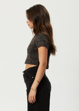 Afends Womens Solace - Organic Knit Crop Top - Coffee - Afends womens solace   organic knit crop top   coffee 