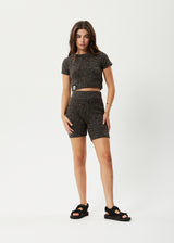 Afends Womens Solace - Organic Knit Bike Shorts - Coffee - Afends womens solace   organic knit bike shorts   coffee 