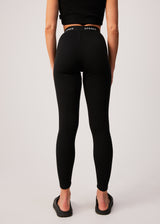 Afends Womens Pala - Recycled Ribbed Leggings - Black - Afends womens pala   recycled ribbed leggings   black 