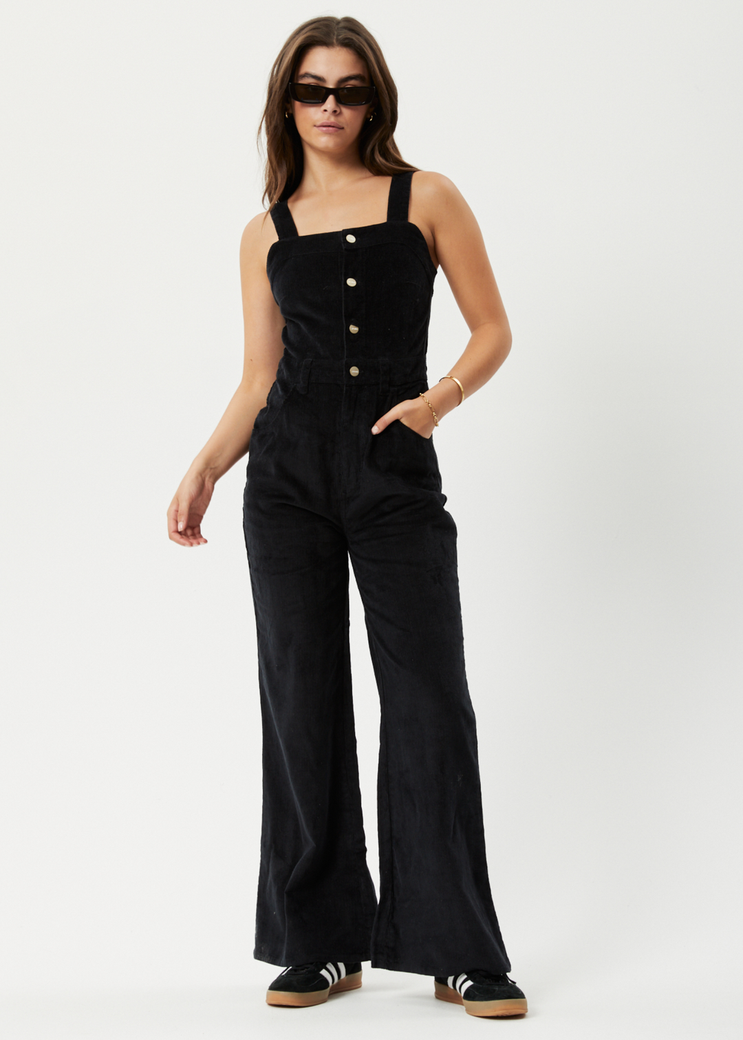 Arlo Women s Hemp Corduroy Jumpsuit Black AFENDS