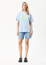 Afends Womens To Grow - Recycled Oversized Graphic T-Shirt - Powder Blue - Afends womens to grow   recycled oversized graphic t shirt   powder blue 