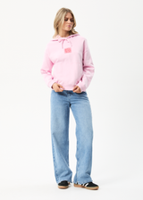 Afends Womens To Grow - Recycled Graphic Hoodie - Powder Pink - Afends womens to grow   recycled graphic hoodie   powder pink 