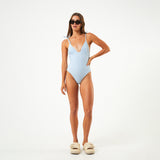 Afends Womens Underworld - Recycled Tie One Piece Swimsuit - Powder Blue - Afends womens underworld   recycled tie one piece swimsuit   powder blue w225705 pwb xs