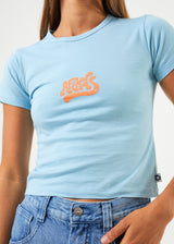 Afends Womens Toosie - Recycled Baby T-Shirt - Sky Blue - Afends womens toosie   recycled baby t shirt   sky blue 