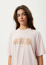 Afends Womens Adi Slay - Hemp Oversized Graphic T-Shirt - Lotus - Afends womens adi slay   hemp oversized graphic t shirt   lotus 