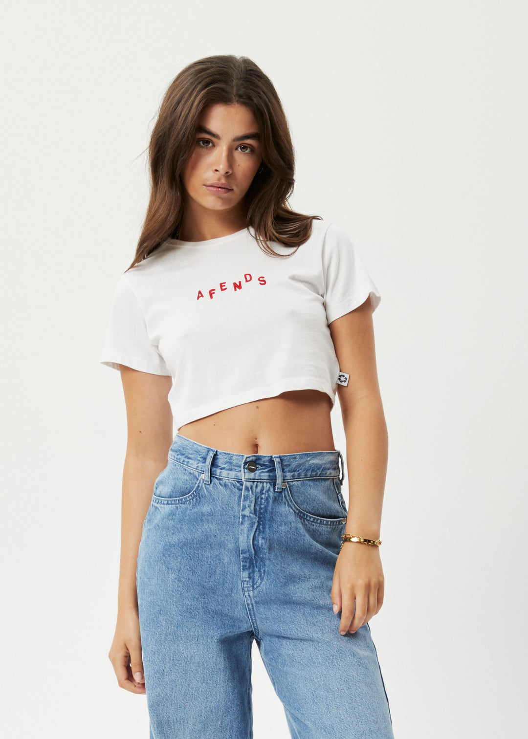 AFENDS Womens Kala - Cropped Baby T-Shirt - White 