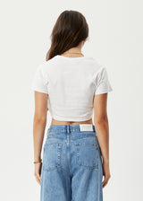 Afends Womens Kala - Recycled Cropped Baby T-Shirt - White - Afends womens kala   recycled cropped baby t shirt   white 