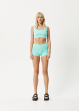 Afends Womens Benny - Recycled Ribbed Cropped Singlet - Jade Daisy - Afends womens benny   recycled ribbed cropped singlet   jade daisy 