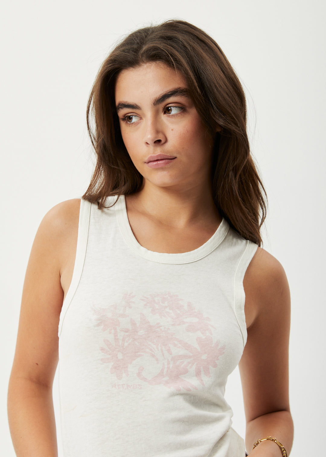 AFENDS Womens Vise Jasmin - Graphic Tank - Off White 