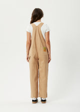 AFENDS Womens Sleepy Hollow Louis - Twill Baggy Overalls - Tan - Afends womens sleepy hollow louis   twill baggy overalls   tan 