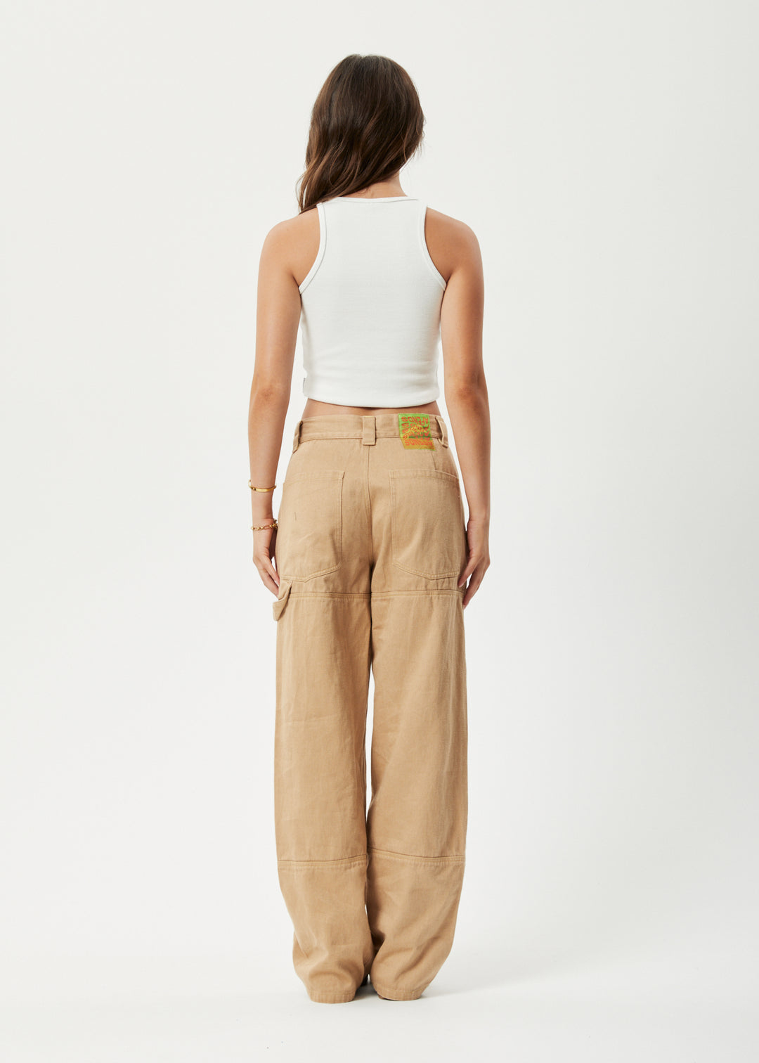 AFENDS Womens Sleepy Hollow Moss - Twill Carpenter Pants - Tan 