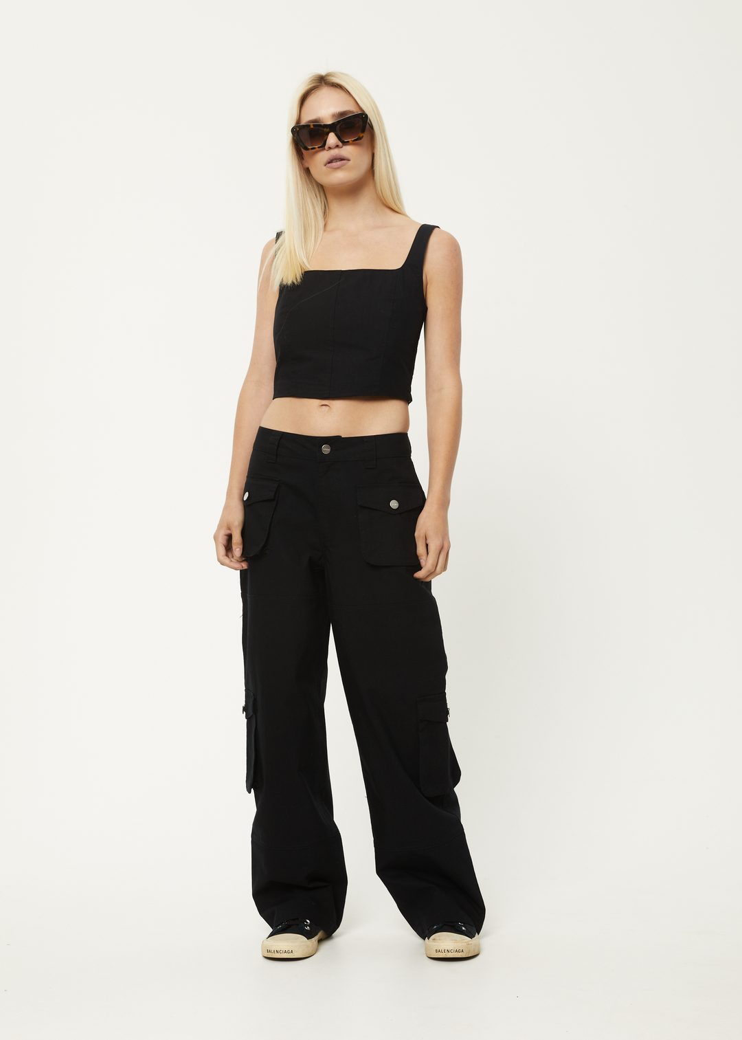 AFENDS Womens Linger - Cargo Pants - Black 