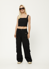 Afends Womens Linger - Recycled Cargo Pants - Black - Afends womens linger   recycled cargo pants   black 