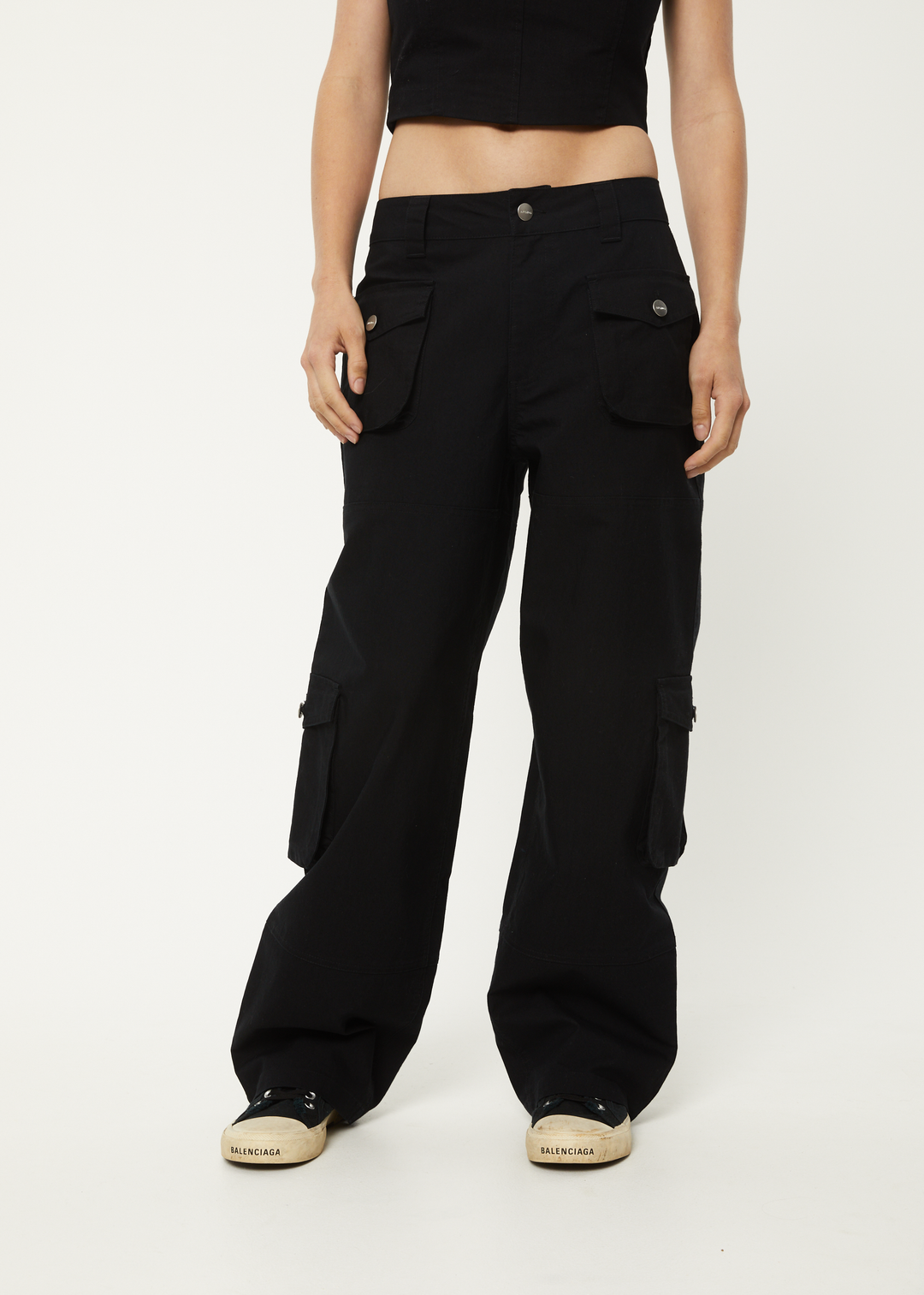 AFENDS Womens Linger - Cargo Pants - Black 