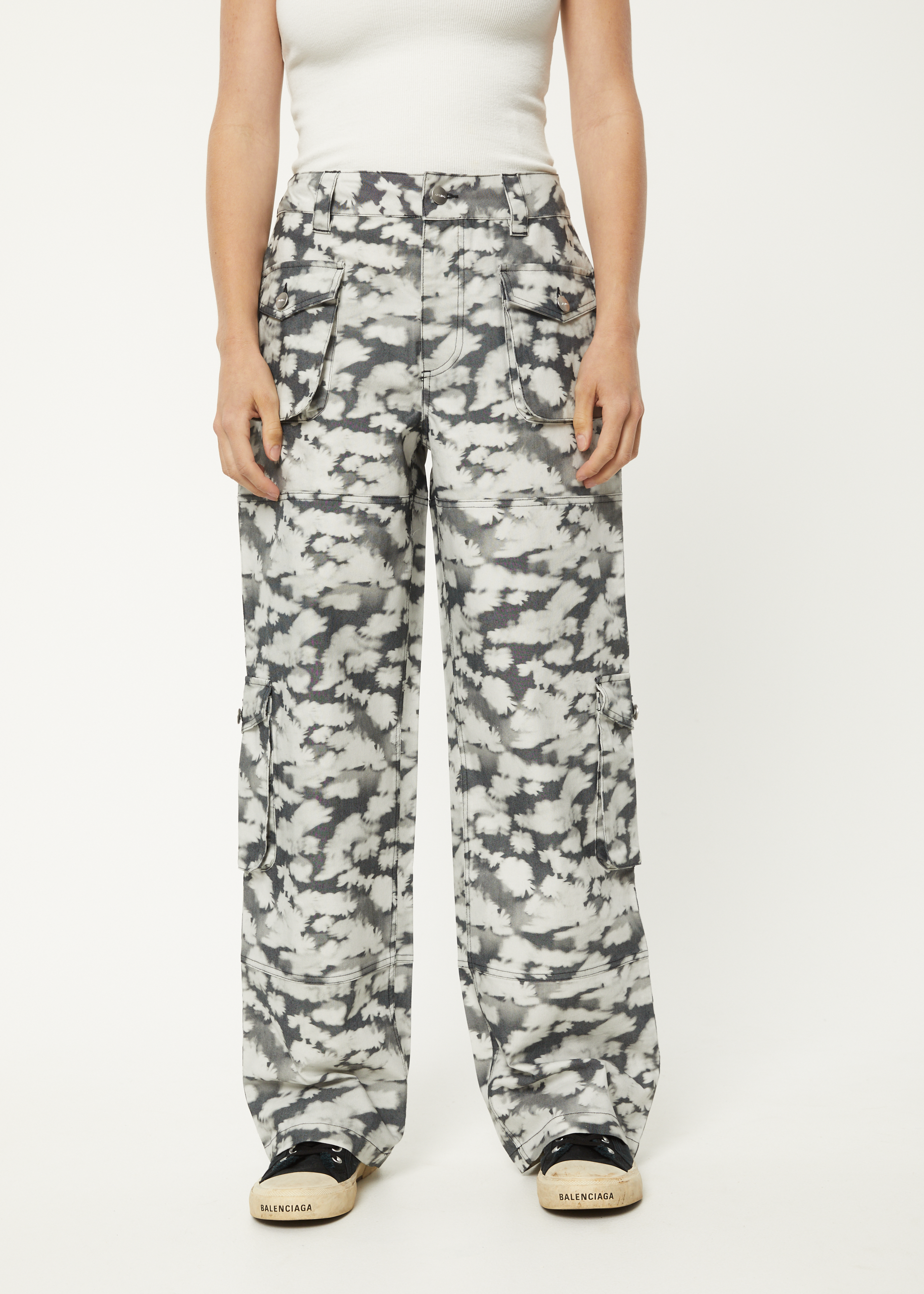 AFENDS Womens Linger - Cargo Pant - Black Floral