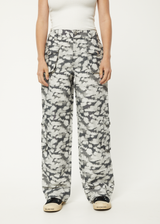 Afends Womens Linger - Recycled Cargo Pants - Black Floral - Afends womens linger   recycled cargo pants   black floral 