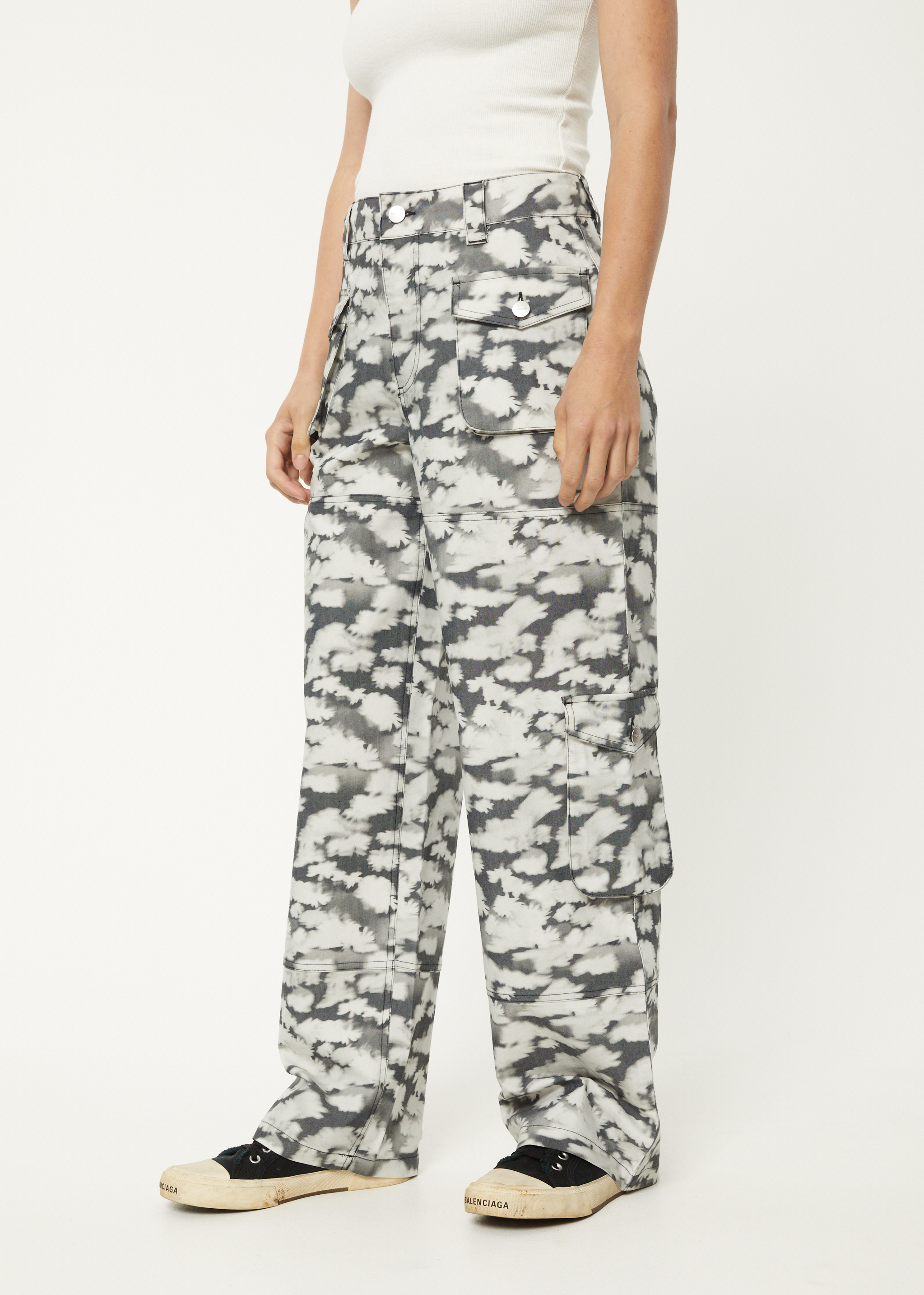 AFENDS Womens Linger - Cargo Pant - Black Floral
