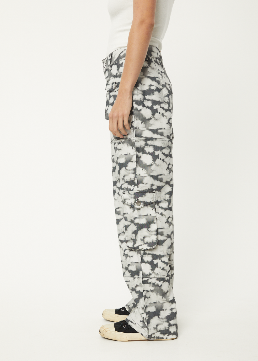 AFENDS Womens Linger - Cargo Pants - Black Floral 