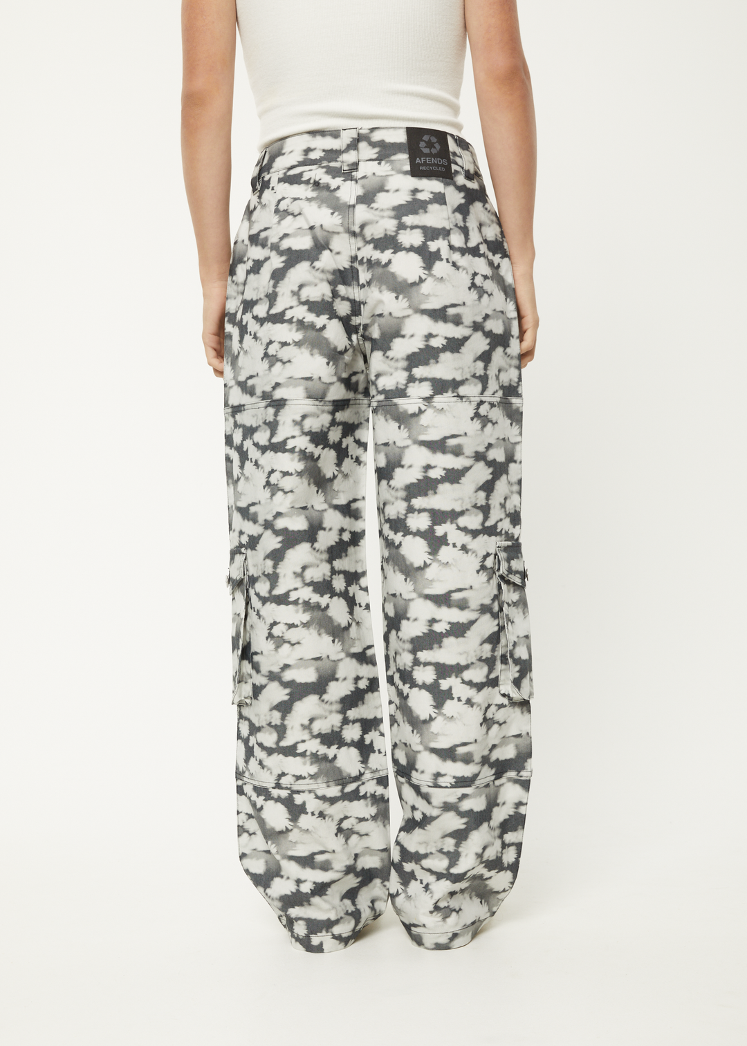 AFENDS Womens Linger - Cargo Pants - Black Floral 