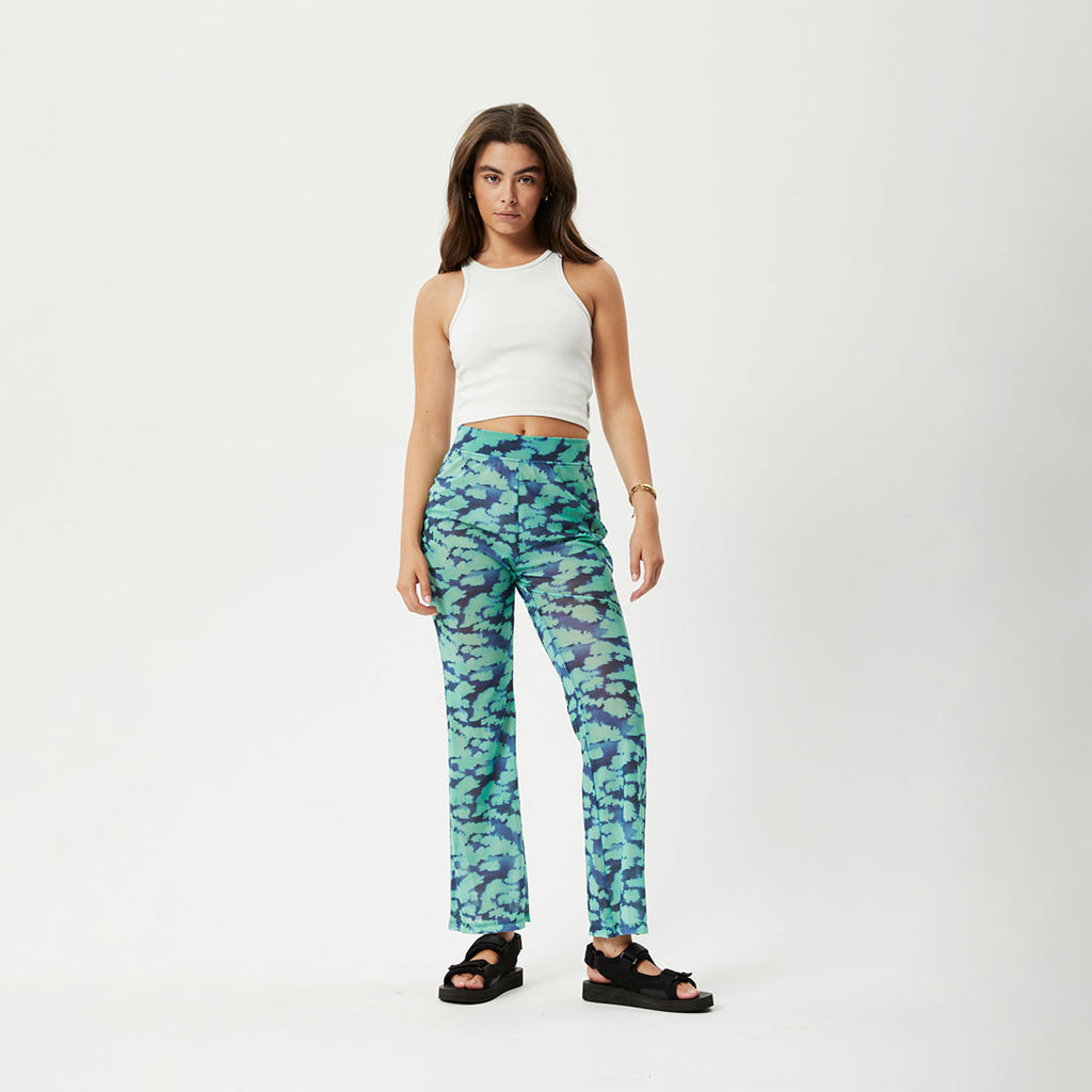 AFENDS Womens Liquid - High Waisted Sheer Pant - Jade Floral W231406-JDF-XS