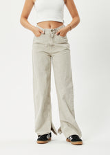 Afends Womens Bella - Organic Denim Baggy Jeans - Faded Cement - Afends womens bella   organic denim baggy jeans   faded cement 
