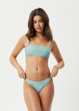 AFENDS Womens Adi - Bikini Bottoms - Blue Stripe - Afends womens adi   bikini bottoms   blue stripe 