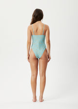 AFENDS Womens Adi - One Piece Swimsuit - Blue Stripe - Afends womens adi   one piece swimsuit   blue stripe 