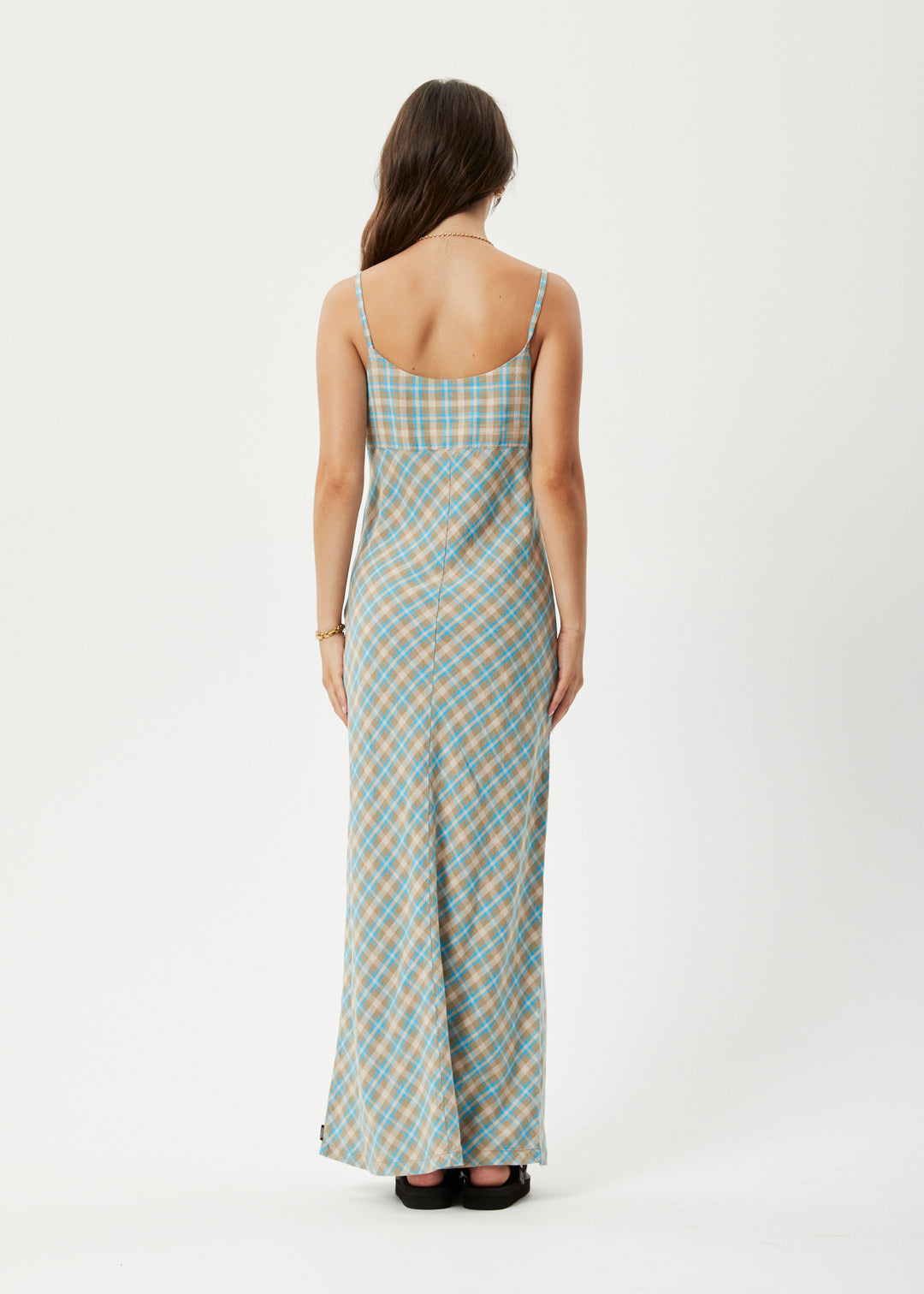 AFENDS Womens Millie - Maxi Dress - Tan Check 