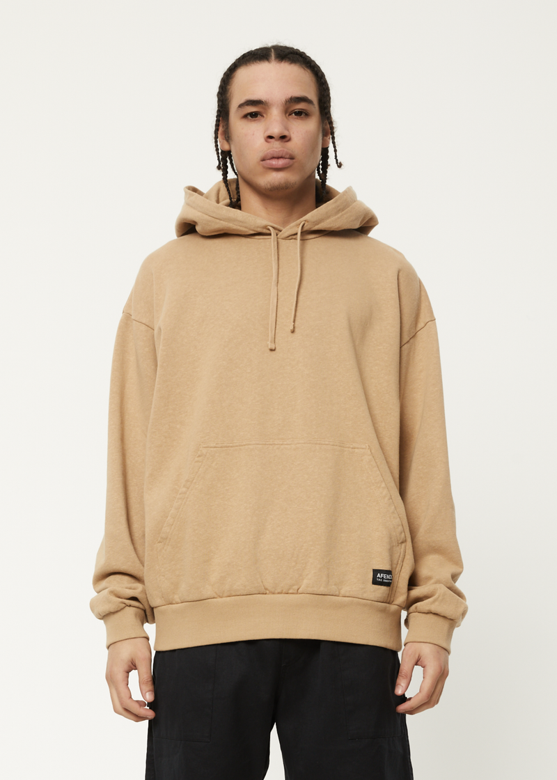 AFENDS Mens All Day - Hemp Relaxed Hoodie - Tan
