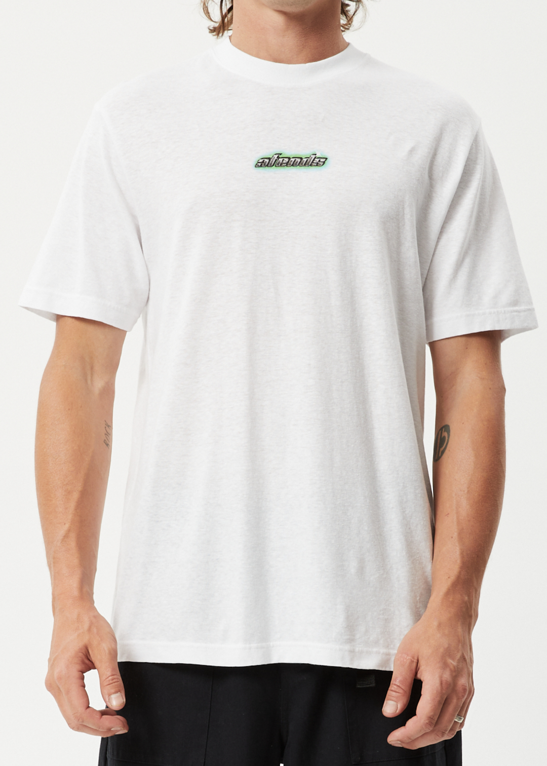 AFENDS Mens Heatwave - Retro Graphic Logo T-Shirt - White 