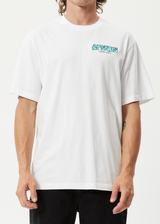 Afends Mens World - Recycled Retro Graphic Logo T-Shirt - White - Afends mens world   recycled retro graphic logo t shirt   white 