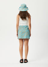 Afends Womens Adi - Hemp Mini Skirt - Blue Stripe - Afends womens adi   hemp mini skirt   blue stripe 