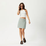 Afends Womens Millie - Hemp Mini Skirt - Tan Check - Afends womens millie   hemp mini skirt   tan check w231905 tnc xs