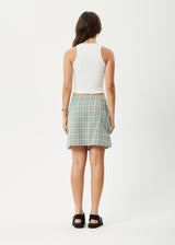 Afends Womens Millie - Hemp Mini Skirt - Tan Check - Afends womens millie   hemp mini skirt   tan check 