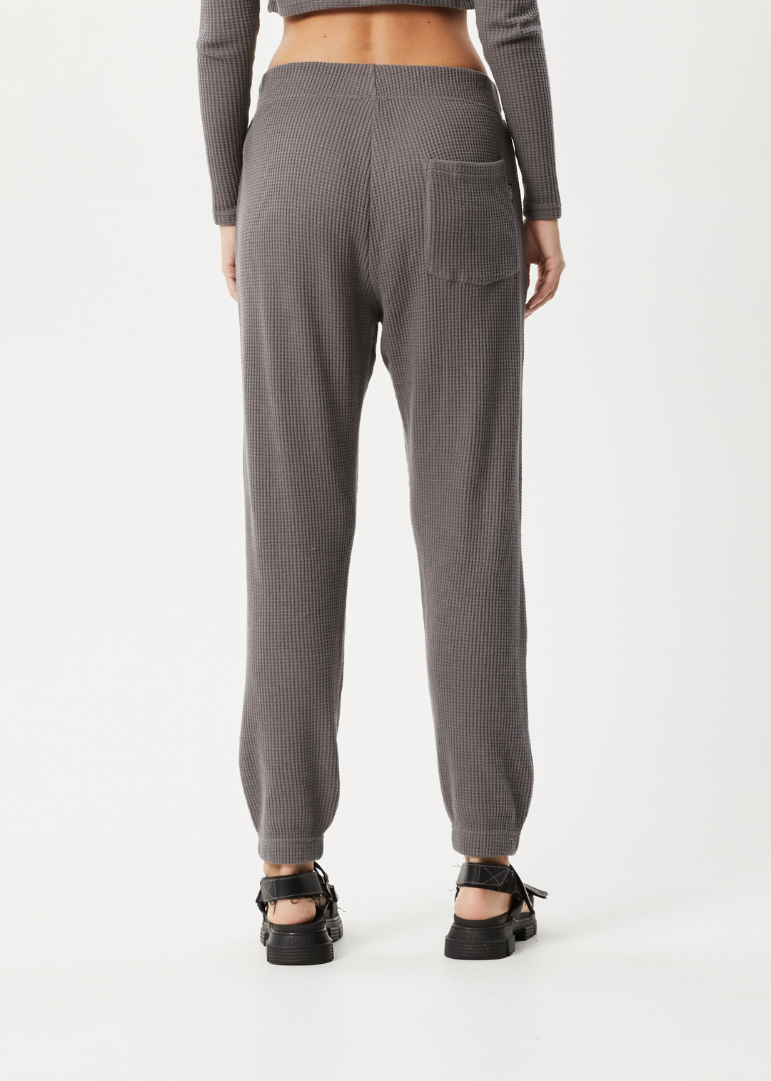 AFENDS Womens Ari - Waffle SweatPants - Steel 