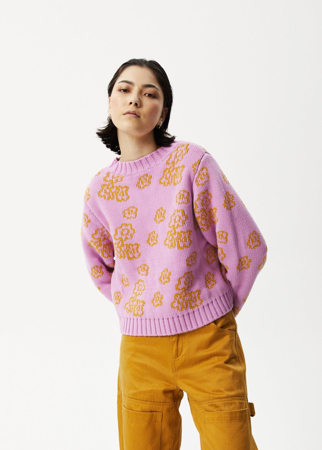 AFENDS Womens Clara - Knit Crew Neck Jumper - Candy 