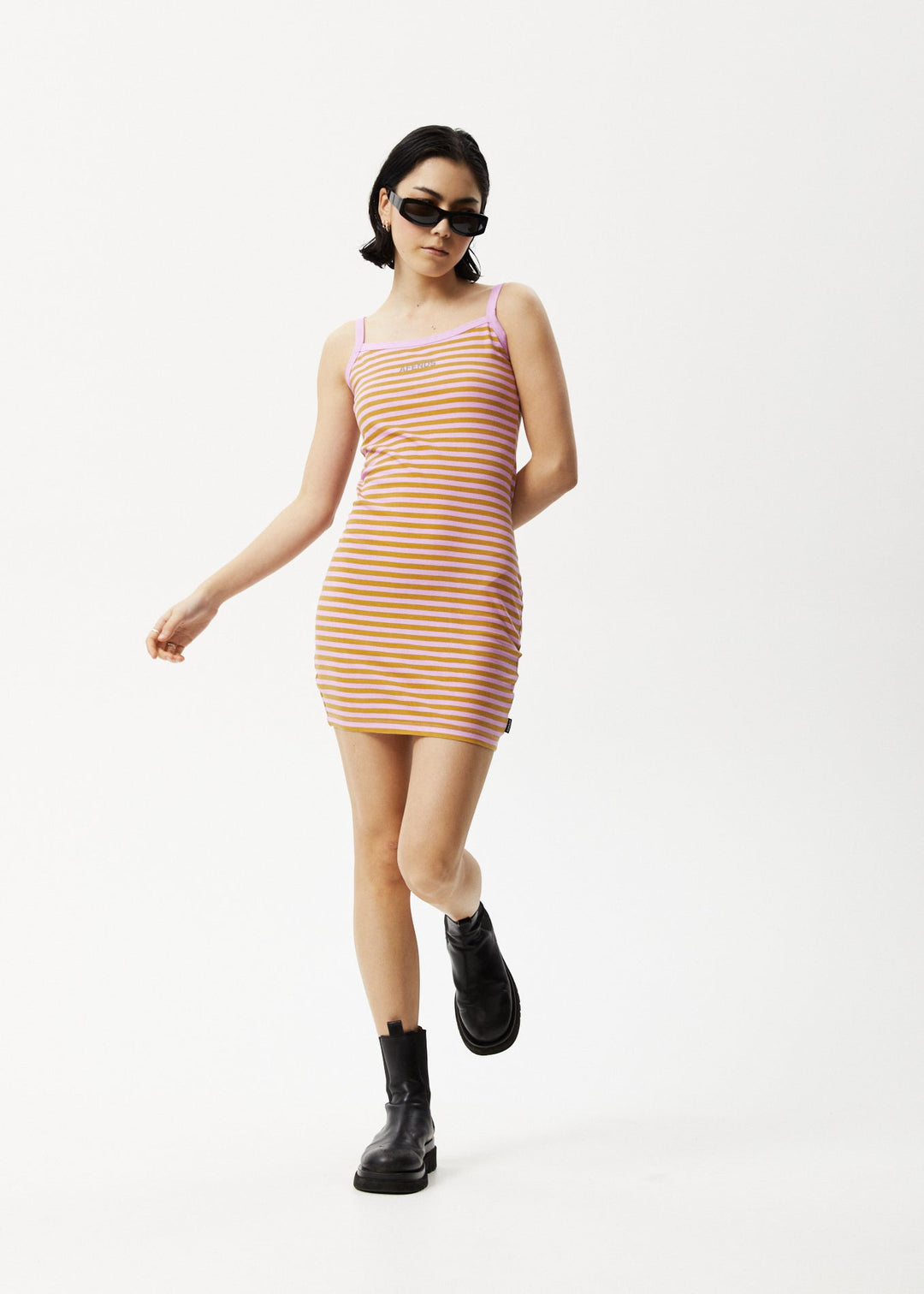 AFENDS Womens Jain Taylor - Mini Dress - Candy Stripe 