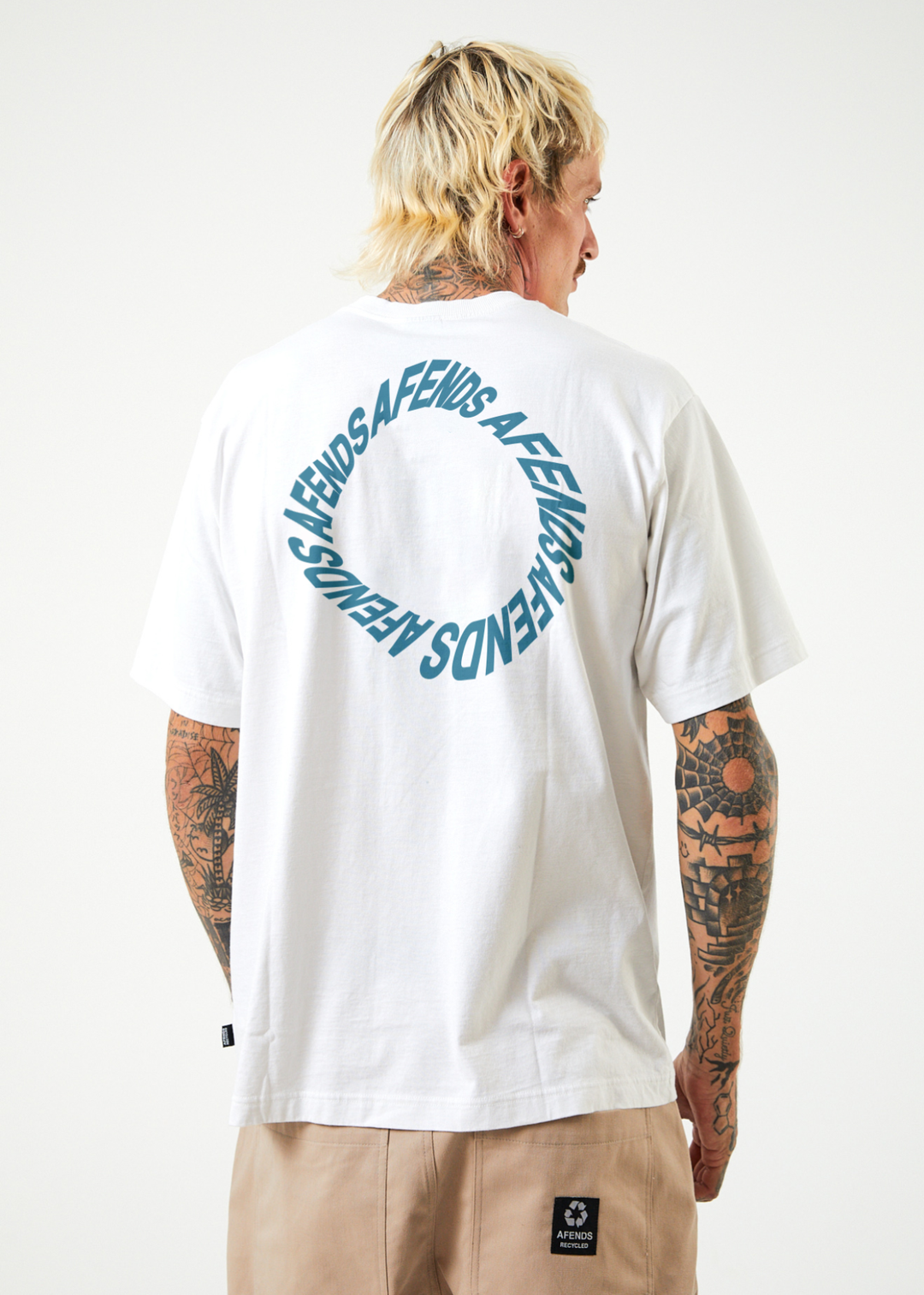 AFENDS Mens Vortex - Retro T-Shirt - White 