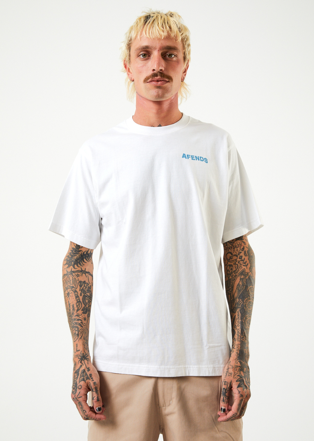 AFENDS Mens Vortex - Retro T-Shirt - White 