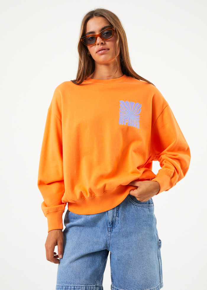Afends Womens Moomin - Recycled Crew Neck Jumper - Tangerine 